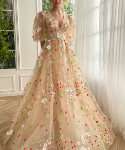 Teuta matoshi-Floral Lace Bliss Gown