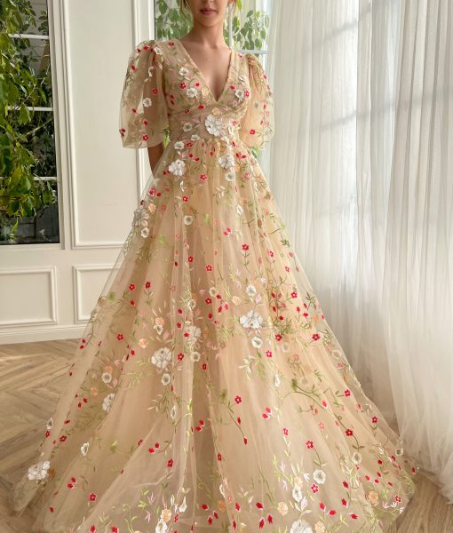 Teuta matoshi-Floral Lace Bliss Gown