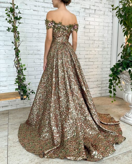 Teuta matoshi-Enchanted Copper Lily Gown - Image 2