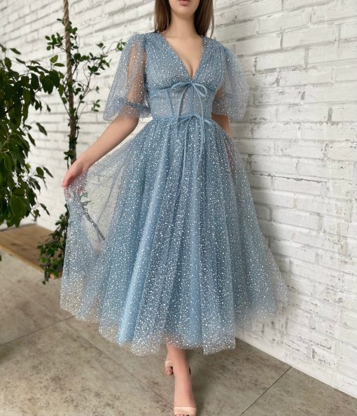 Teuta matoshi-Blue Skies Corset Dress