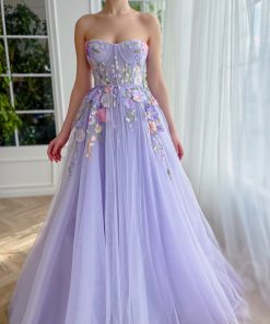 Teuta matoshi-Lavender Floral Gown 2