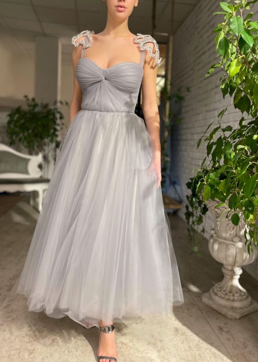 Teuta matoshi-Sable Draped Dress