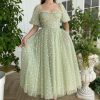 Teuta matoshi-Draped Green Gingham Dress 3