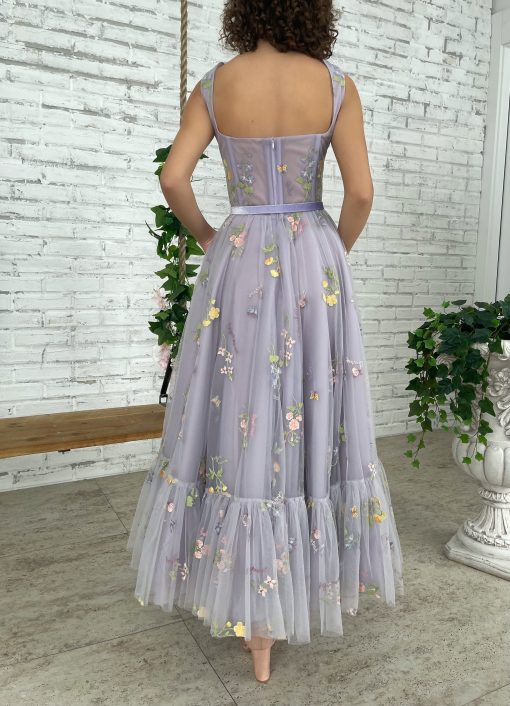 Teuta matoshi-Violet Blooms Terrace Dress - Image 3