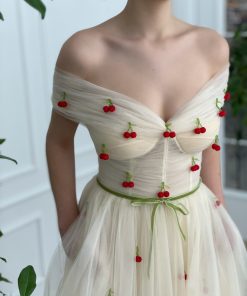 Teuta matoshi-Cherry Ivory Dress
