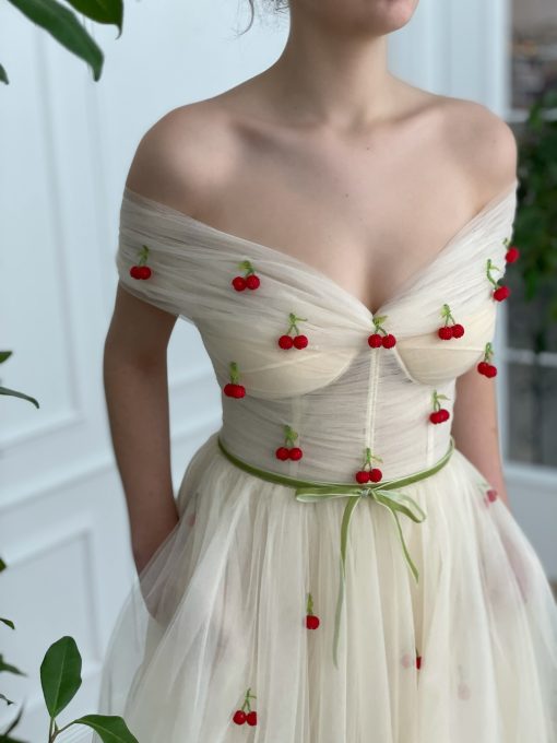 Teuta matoshi-Cherry Ivory Dress