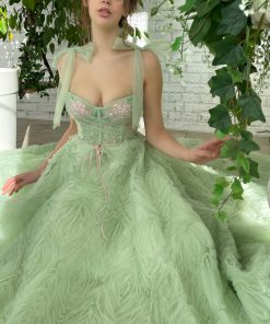 Teuta matoshi-Sea Foam Jewel Gown
