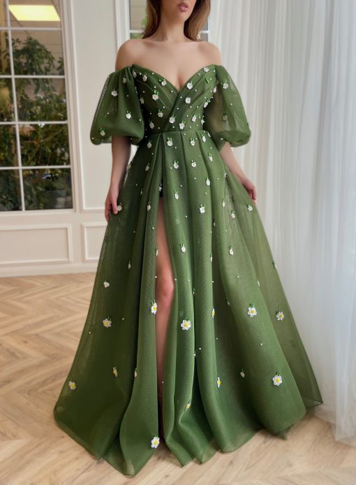 Teuta matoshi-Enchanting Daisy Dreamscape Gown - Image 2