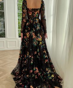 Teuta matoshi-Black Swan Mosaic Gown 2