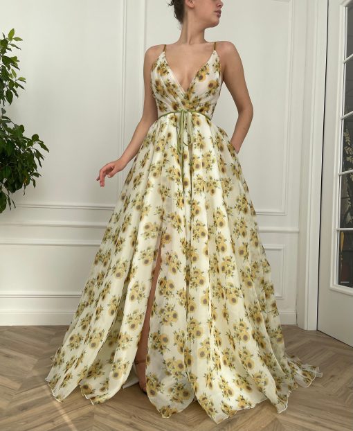 Teuta matoshi-Sunflower Organza Gown - Image 2