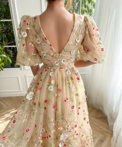 Teuta matoshi-Floral Lace Midi Dress 2