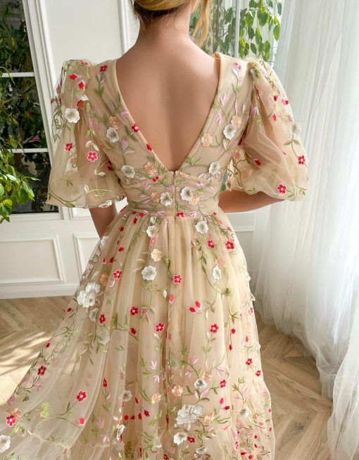 Teuta matoshi-Floral Lace Midi Dress - Image 2