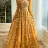 Teuta matoshi-Sequined Confessions Olive Gown 3