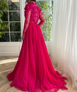 Teuta matoshi-Fuchsia Elegance Ensemble Gown 2