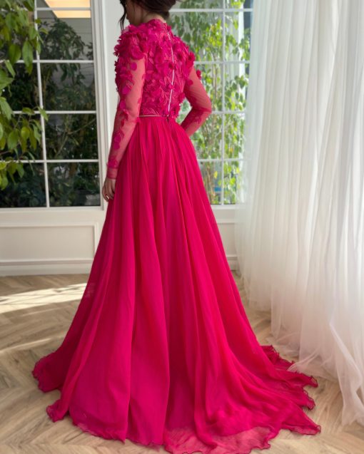 Teuta matoshi-Fuchsia Elegance Ensemble Gown - Image 2