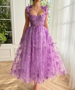 Teuta matoshi-Whimsical Flutter Midi Gown