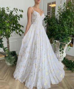Teuta matoshi-White Gilded Lily Gown