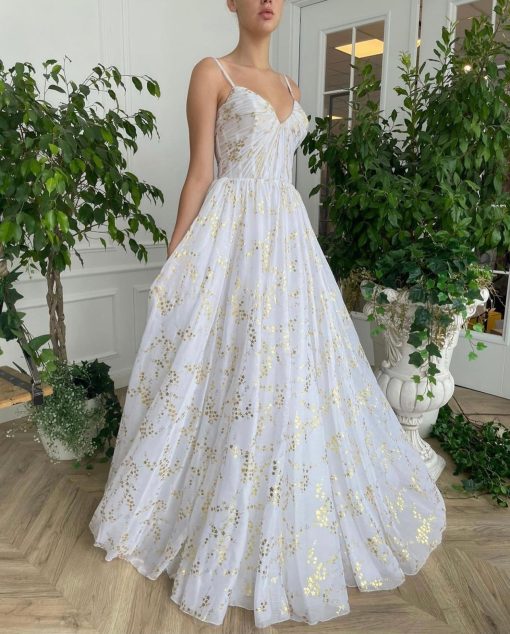 Teuta matoshi-White Gilded Lily Gown