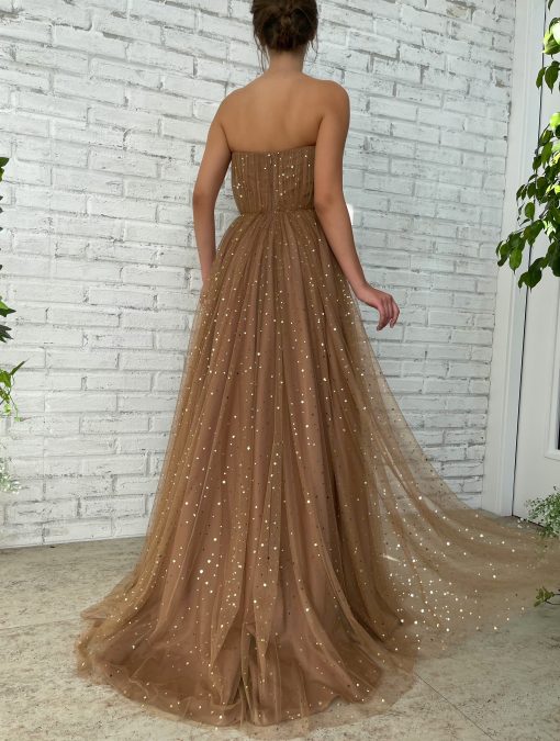 Teuta matoshi-Starry Mocha Cape Gown - Image 2