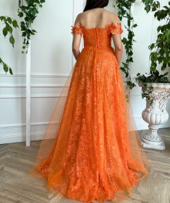 Teuta matoshi-Hibiscus Tangerine Gown