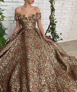 Teuta matoshi-Enchanted Copper Lily Gown