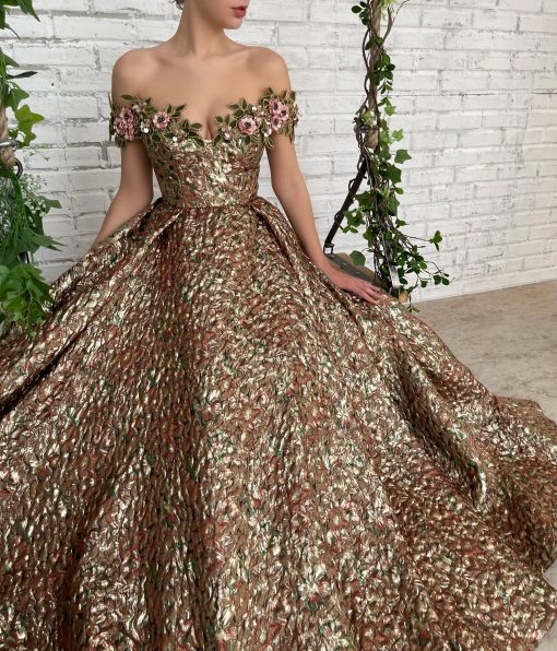 Teuta matoshi-Enchanted Copper Lily Gown