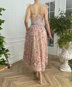 Teuta matoshi-Opalescent Floral Sequined Dress 2