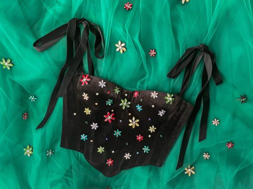 Teuta matoshi-Midnight Blossom Corset