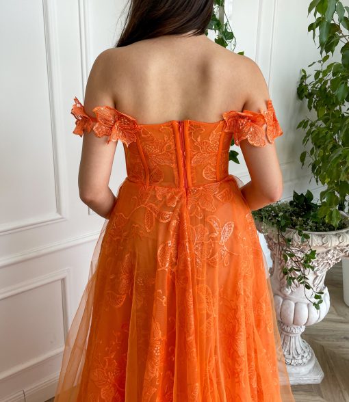 Teuta matoshi-Hibiscus Tangerine Gown - Image 2