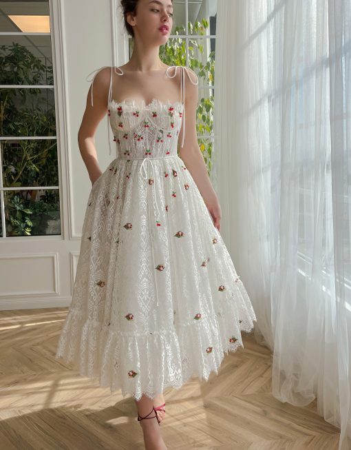 Teuta matoshi-Cherry Crystal Couture Dress