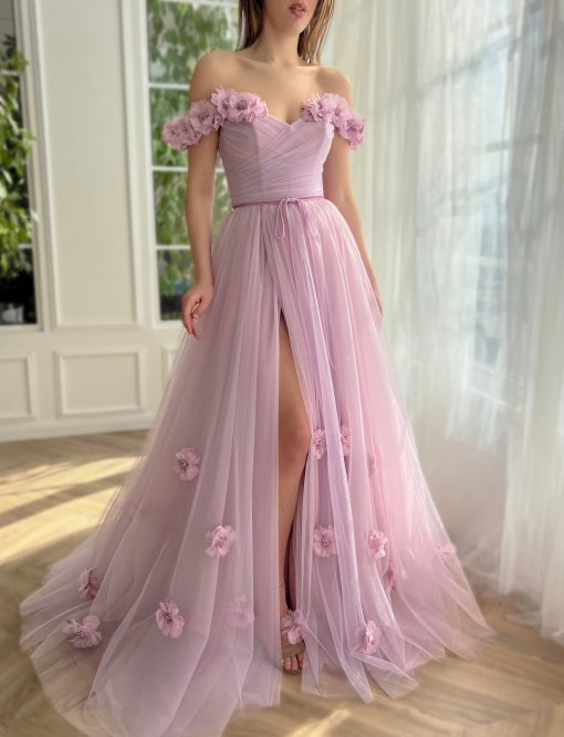 Teuta matoshi-Primrose-Lilac Floral Gown
