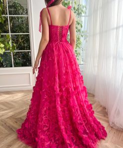 Teuta matoshi-Fuchsia Elegance Lace Gown 2