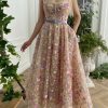 Teuta matoshi-Opalescent Floral Sequined Gown 4