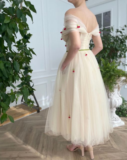Teuta matoshi-Cherry Ivory Dress - Image 2