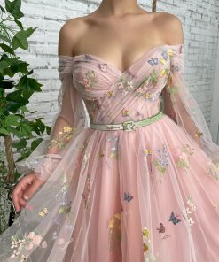 Teuta matoshi-Pastel Castle Off the Shoulder Dress