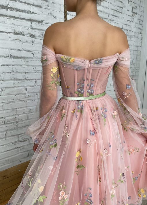 Teuta matoshi-Pastel Castle Off the Shoulder Dress - Image 3