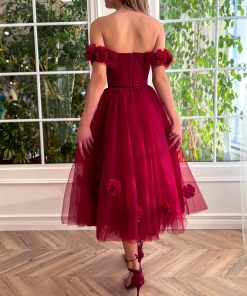 Teuta matoshi-Crimson Cherry Midi Dress 2