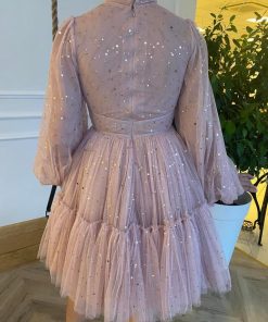 Teuta matoshi-Starry Pastel Pink Mini Dress