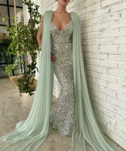 Teuta matoshi-Seafoam Castle Gown