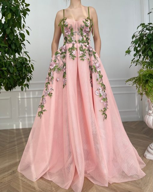 Teuta matoshi-Pink Ivy Whimsical Gown