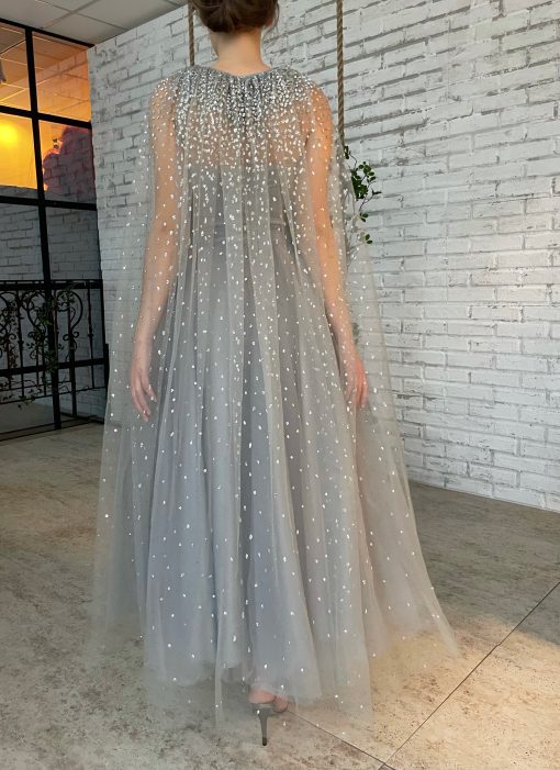 Teuta matoshi-Silver Lining Capelet Dress - Image 2