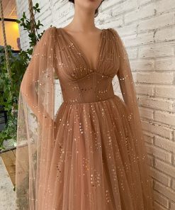 Teuta matoshi-Crystal Sands Capelet Gown