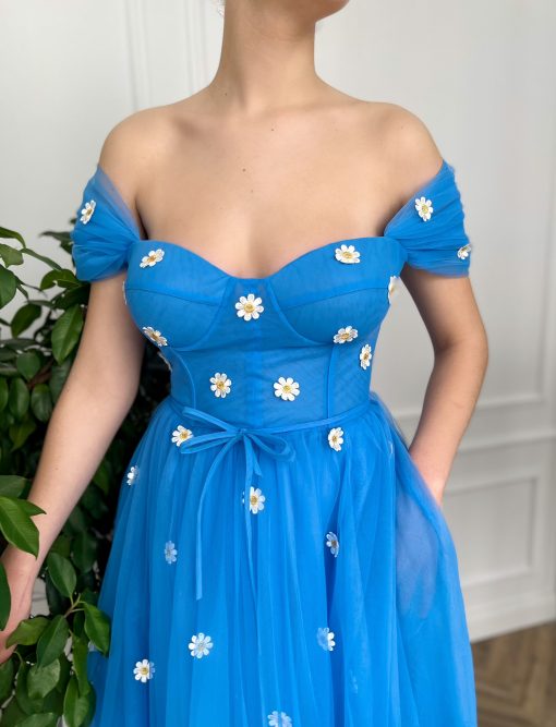 Teuta matoshi-Daises Skies Ruffle Dress