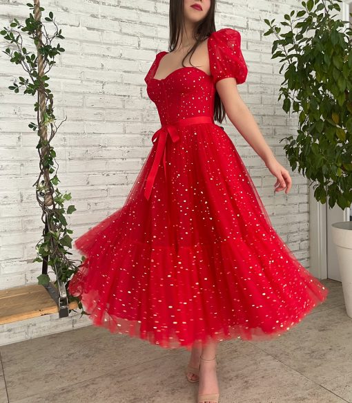 Teuta matoshi-Scarlet Stargazer Dress