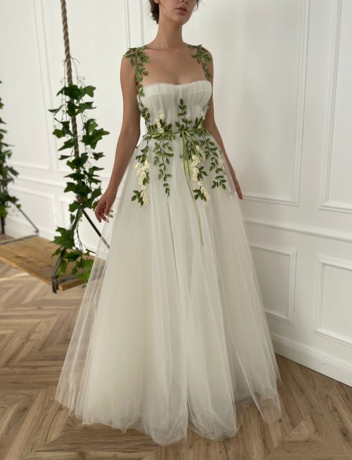 Teuta matoshi-Cascading Ivy Ball Gown