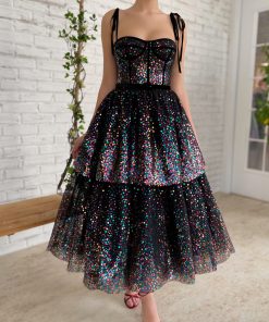 Teuta matoshi-Rainbow Constellation Midi Dress