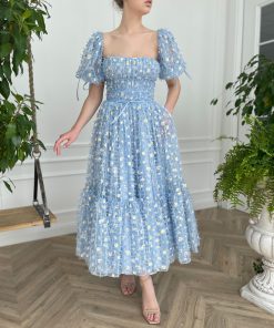 Teuta matoshi-Baby Blue Daisy Dress