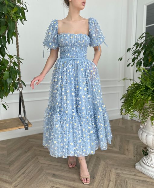 Teuta matoshi-Baby Blue Daisy Dress