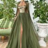 Teuta matoshi-Sequined Confessions Olive Gown