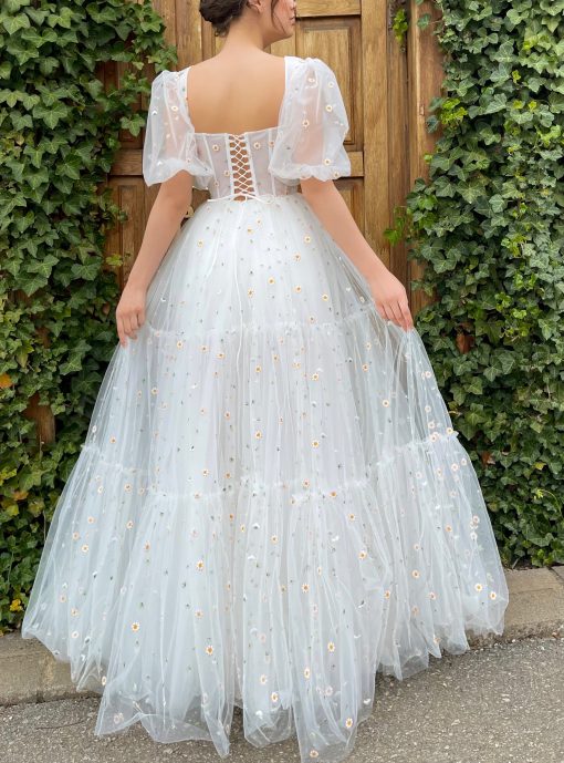 Teuta matoshi-Daisy Elegance Cascade Gown - Image 2